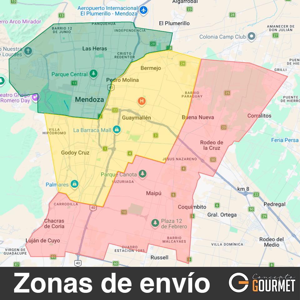 Zonas de envio